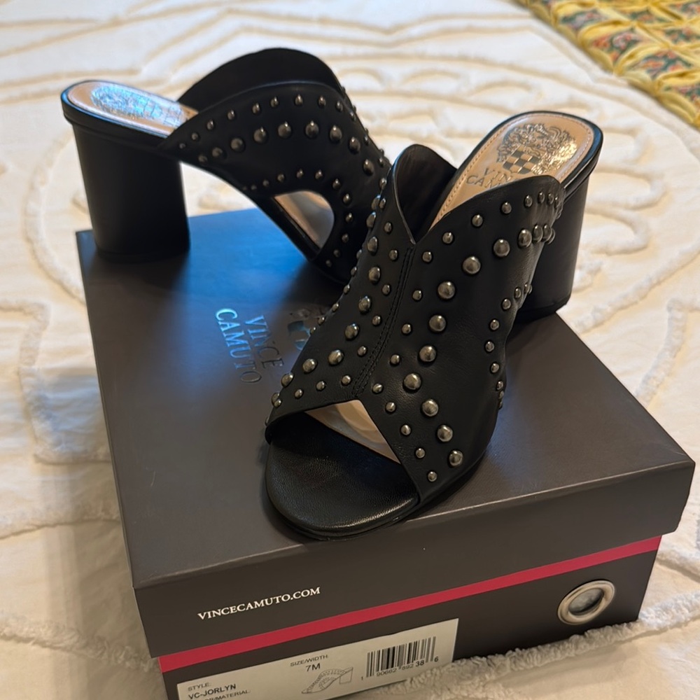 Vince Camuto Black Mules Sleek and Stylish
